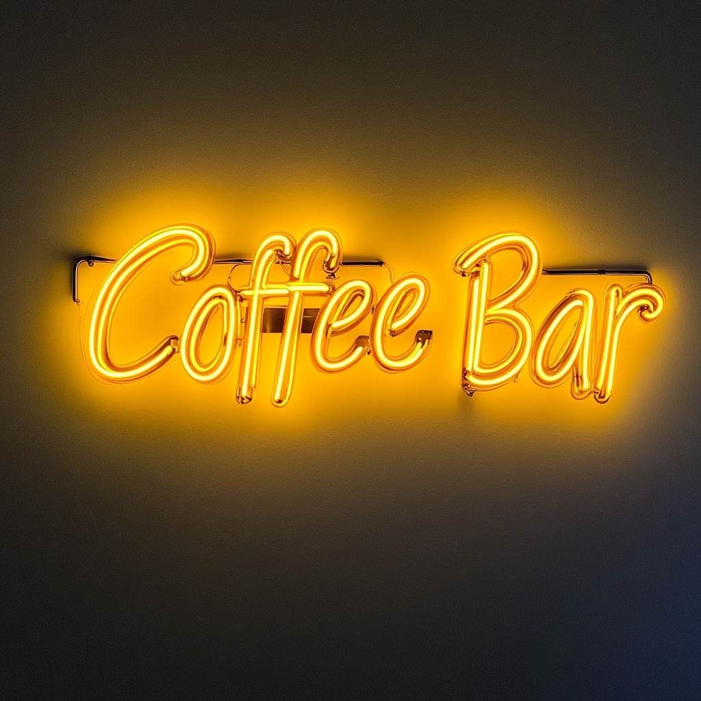 "Coffee Bar" - Yellow Neon Sign, 24 Inches