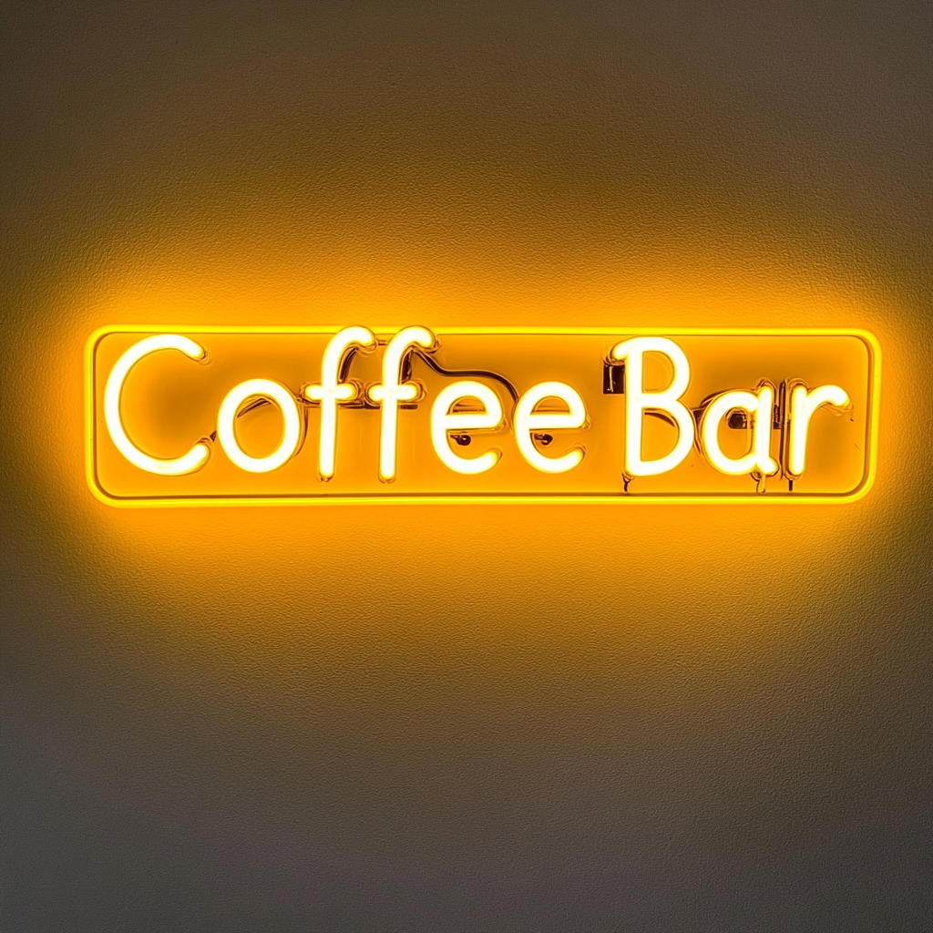 "Coffee Bar" - Yellow Neon Sign, 24 Inches