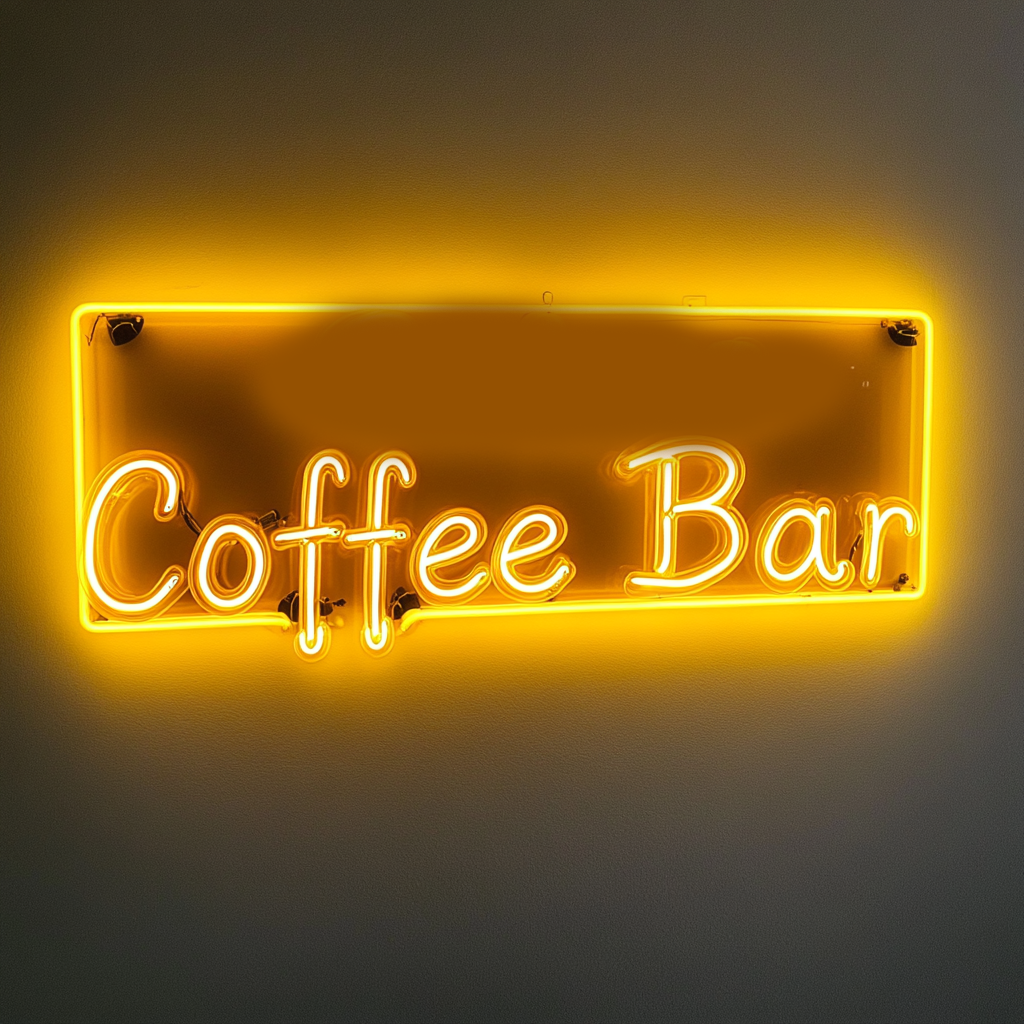 "Coffee Bar" - Yellow Neon Sign, 24 Inches