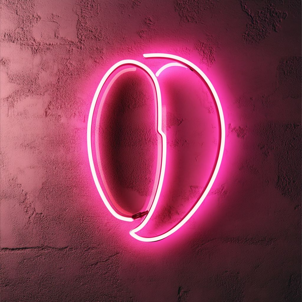 Coffee Beans - Pink Neon Sign, 24 Inches