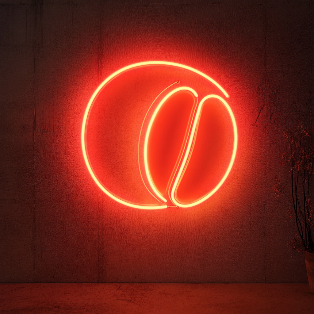 Coffee Beans - Red Neon Sign, 18 Inches