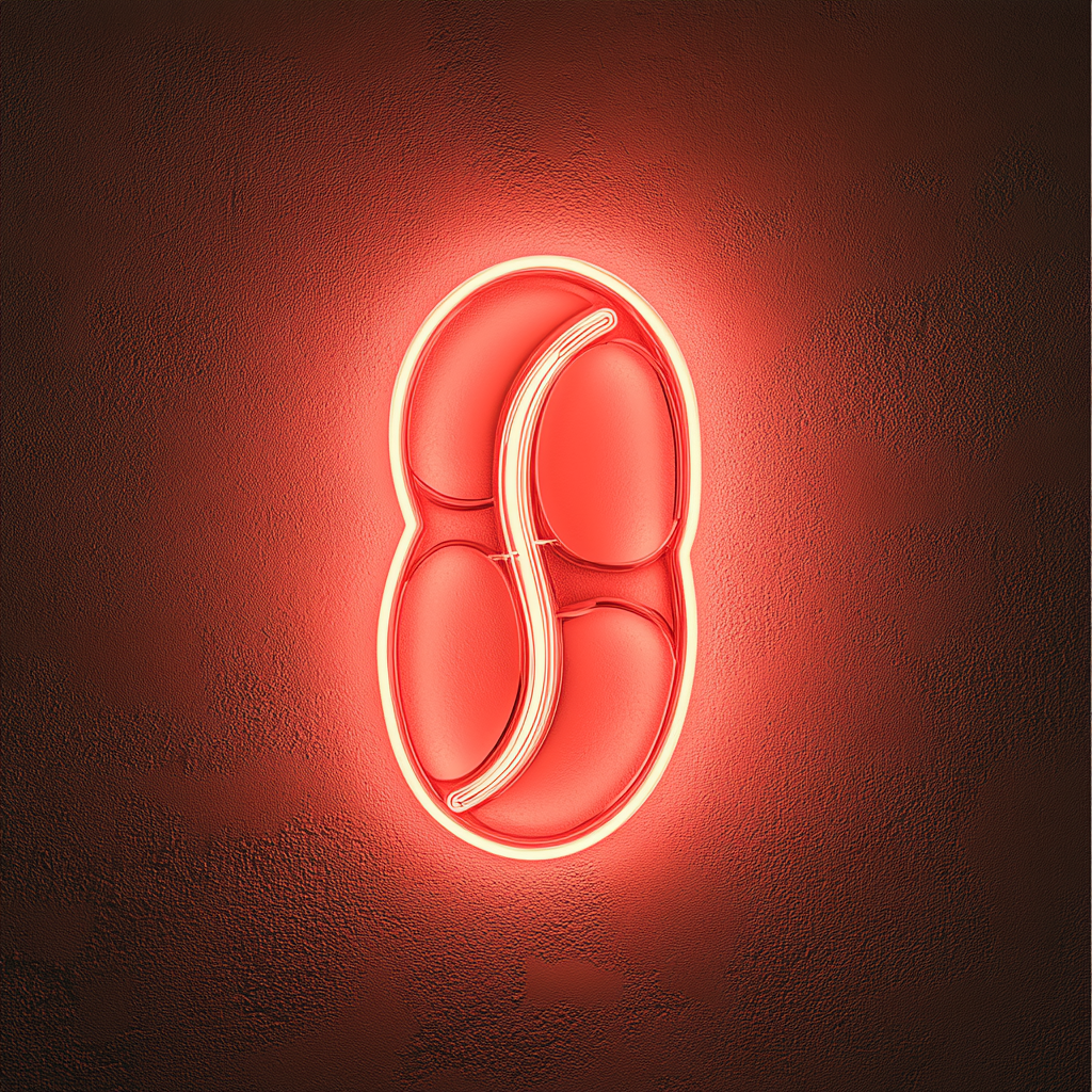 Coffee Beans - Red Neon Sign, 18 Inches