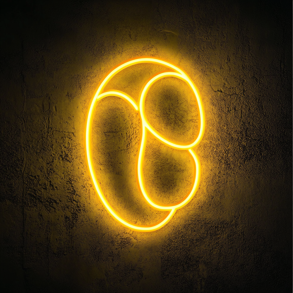 Coffee Beans - Yellow Neon Sign, 18 Inches