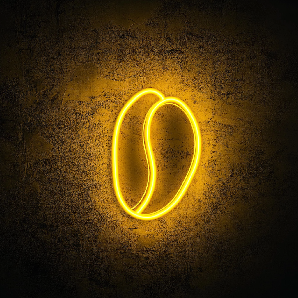 Coffee Beans - Yellow Neon Sign, 18 Inches