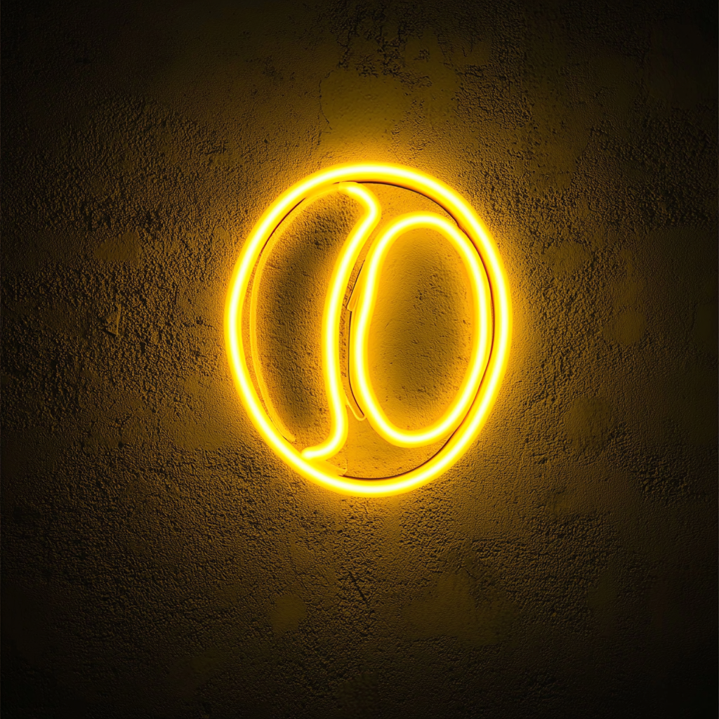 Coffee Beans - Yellow Neon Sign, 18 Inches
