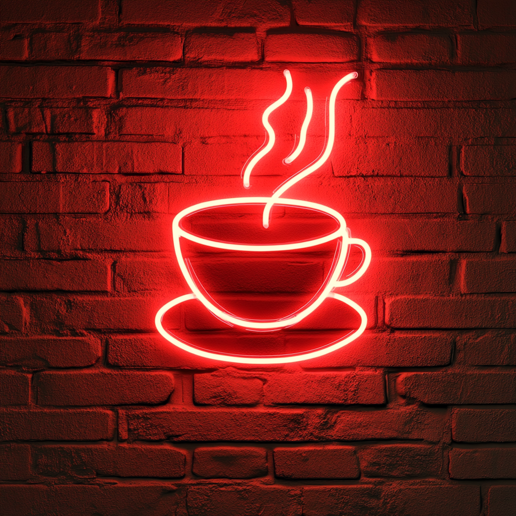 Coffee Cup - Red Neon Sign, 18 Inches