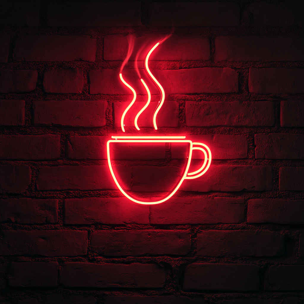 Coffee Cup - Red Neon Sign, 18 Inches