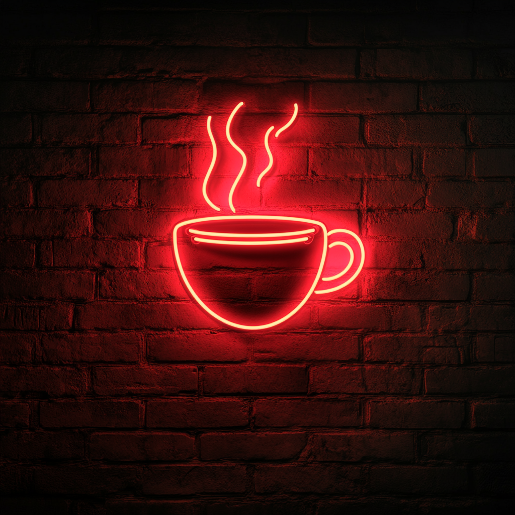 Coffee Cup - Red Neon Sign, 18 Inches