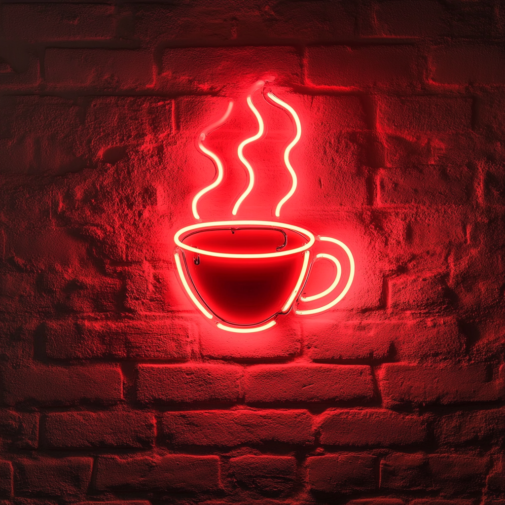 Coffee Cup - Red Neon Sign, 18 Inches