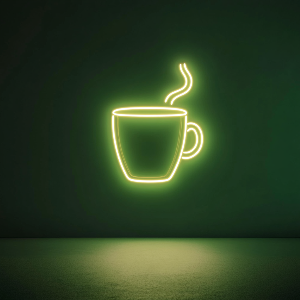 Coffee Mug - Green Neon Sign, 18 Inches