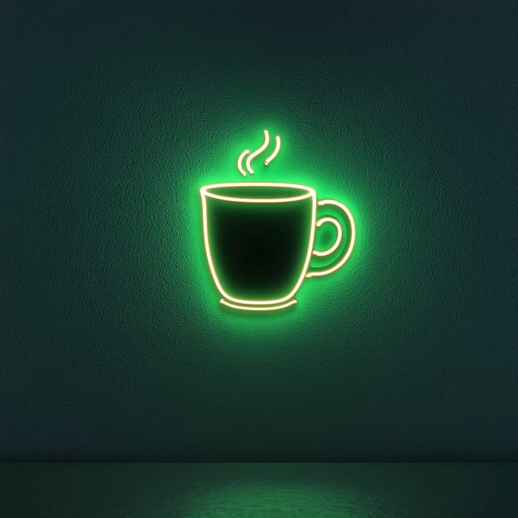 Coffee Mug - Green Neon Sign, 18 Inches