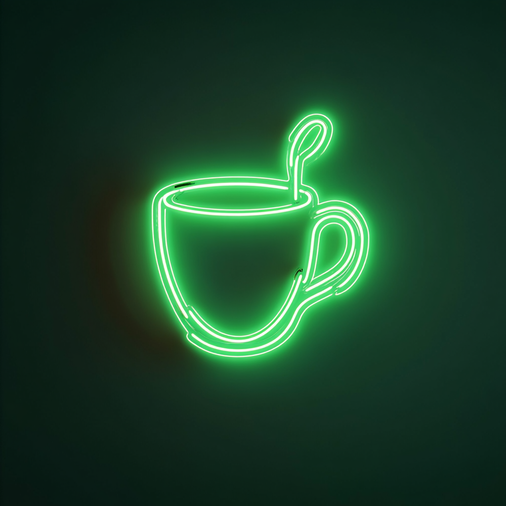 Coffee Mug - Green Neon Sign, 18 Inches