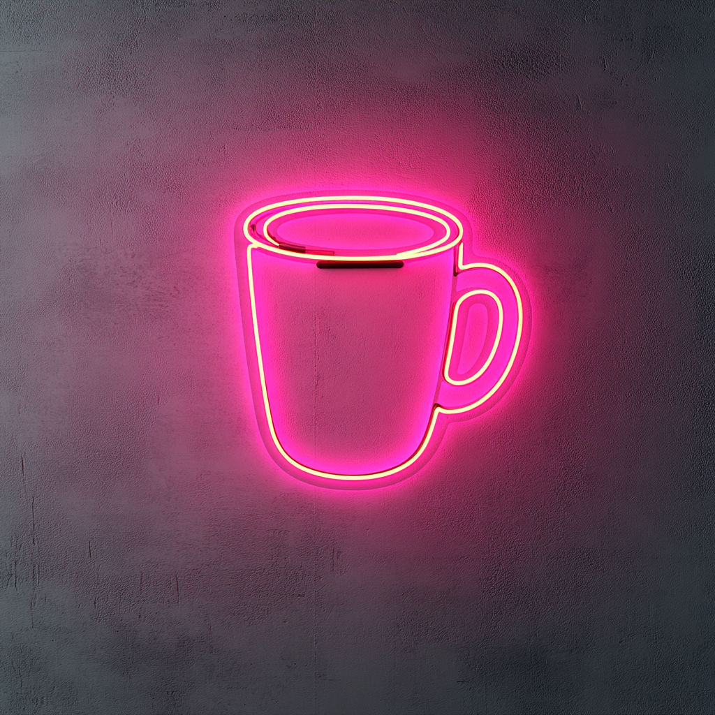 Coffee Mug - Pink Neon Sign, 18 Inches
