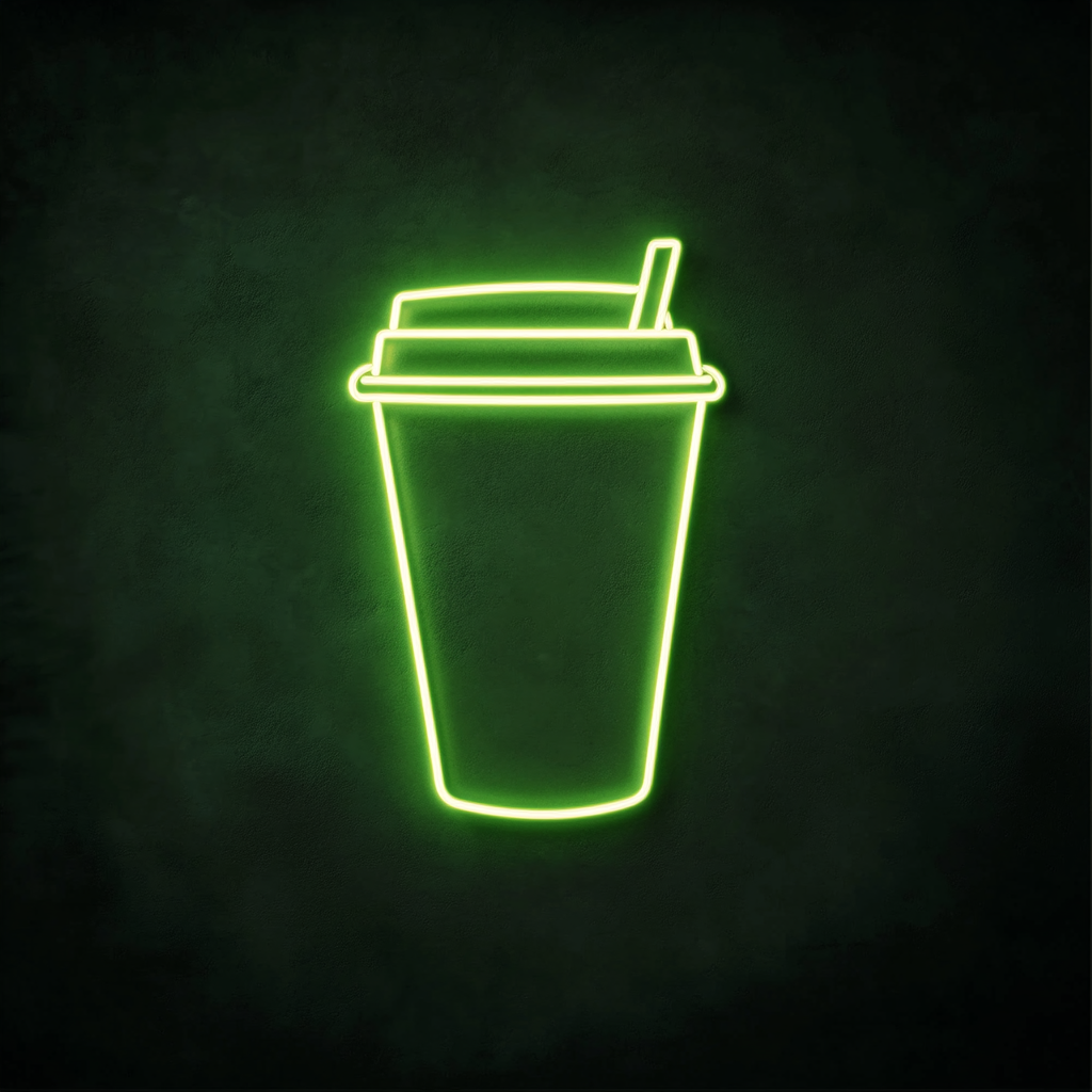 "Coffee To Go" - Green Neon Sign, 18 Inches