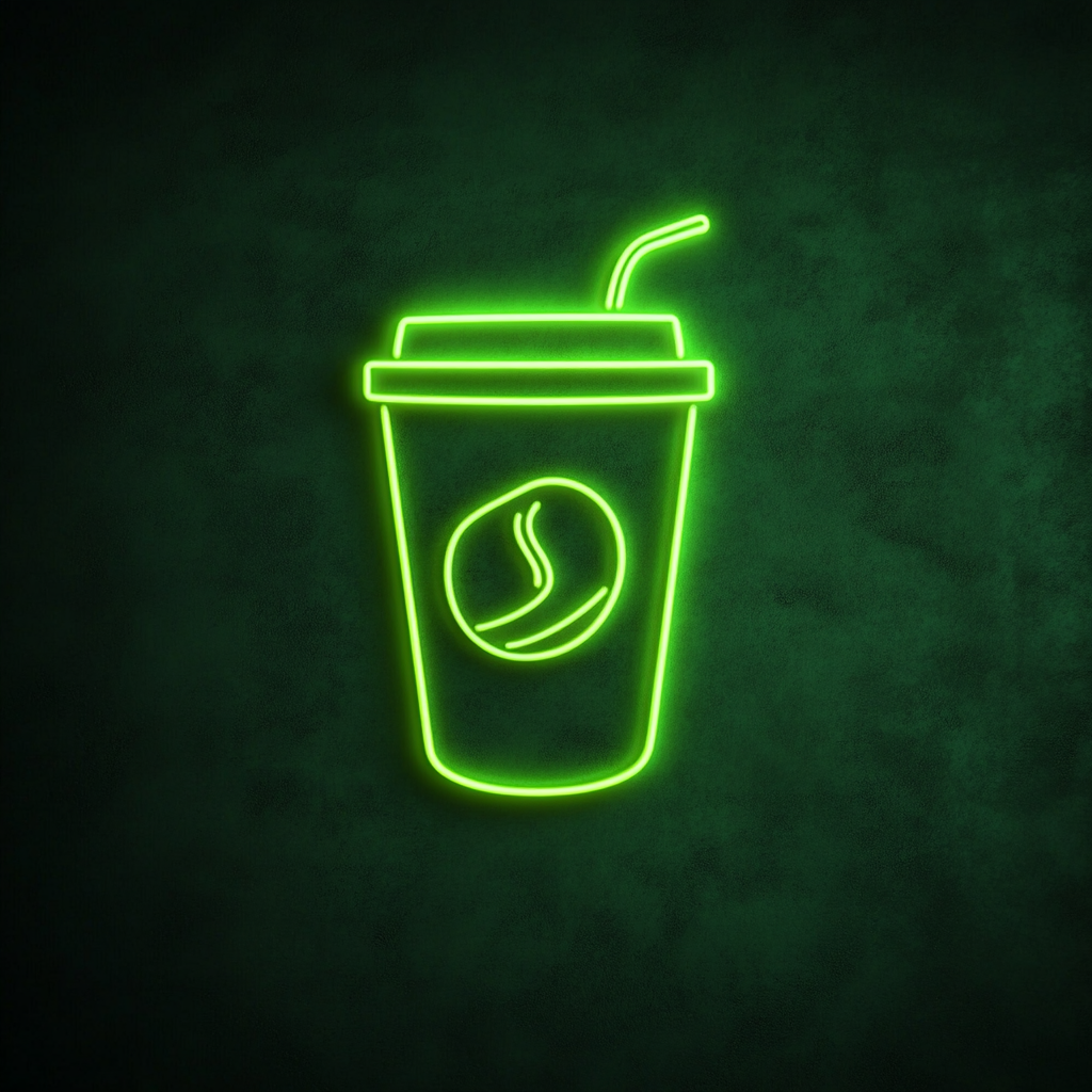 "Coffee To Go" - Green Neon Sign, 18 Inches