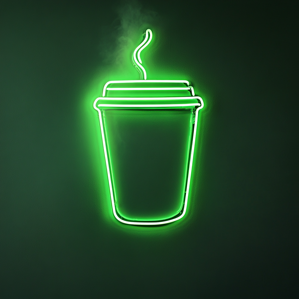 "Coffee To Go" - Green Neon Sign, 18 Inches