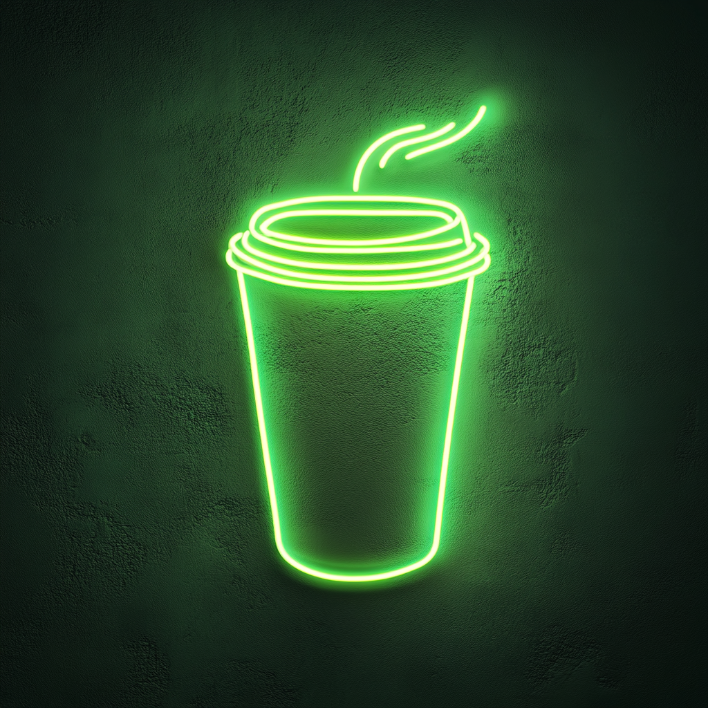 "Coffee To Go" - Green Neon Sign, 18 Inches