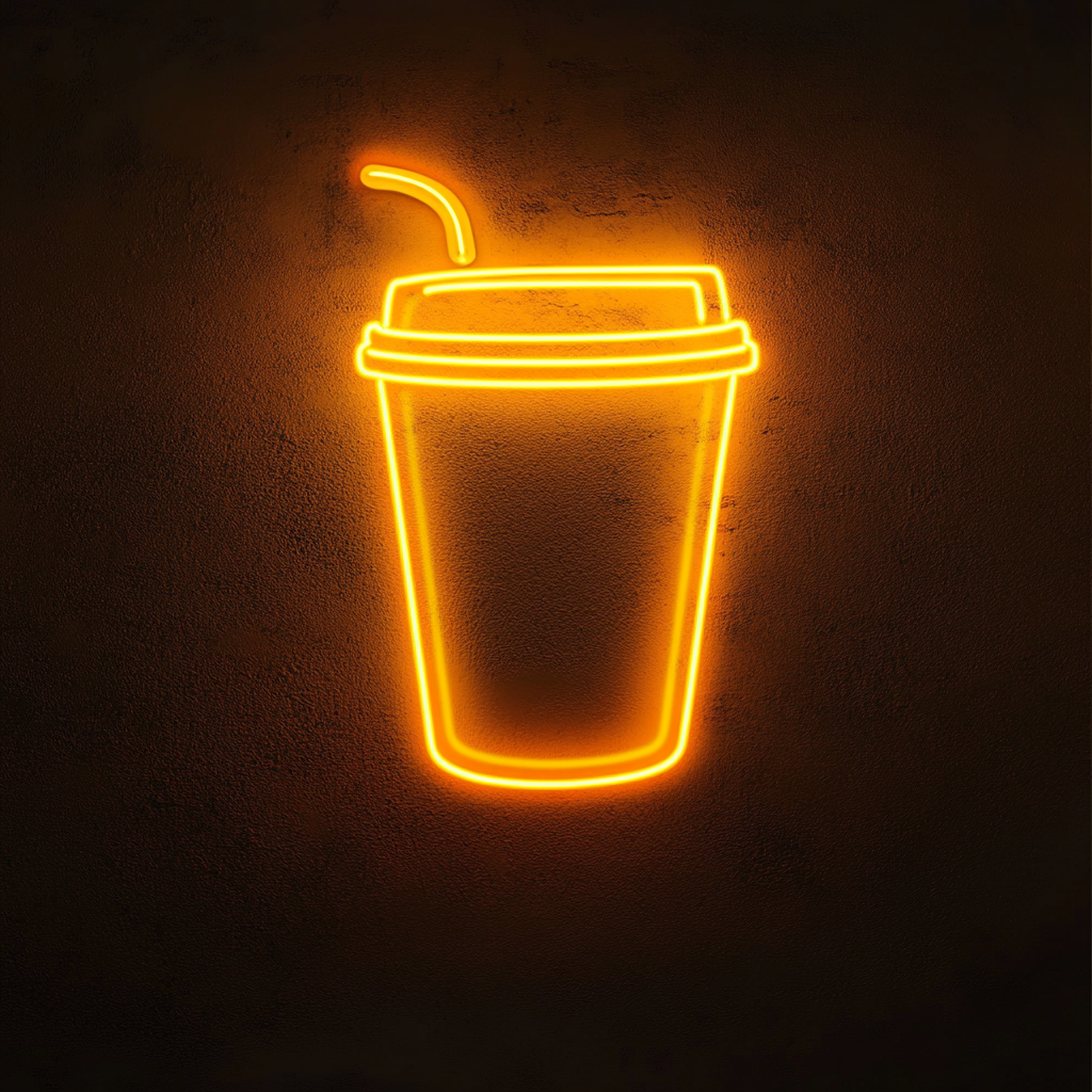 "Coffee To Go" - Yellow Neon Sign, 18 Inches