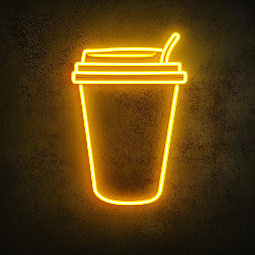 "Coffee To Go" - Yellow Neon Sign, 18 Inches