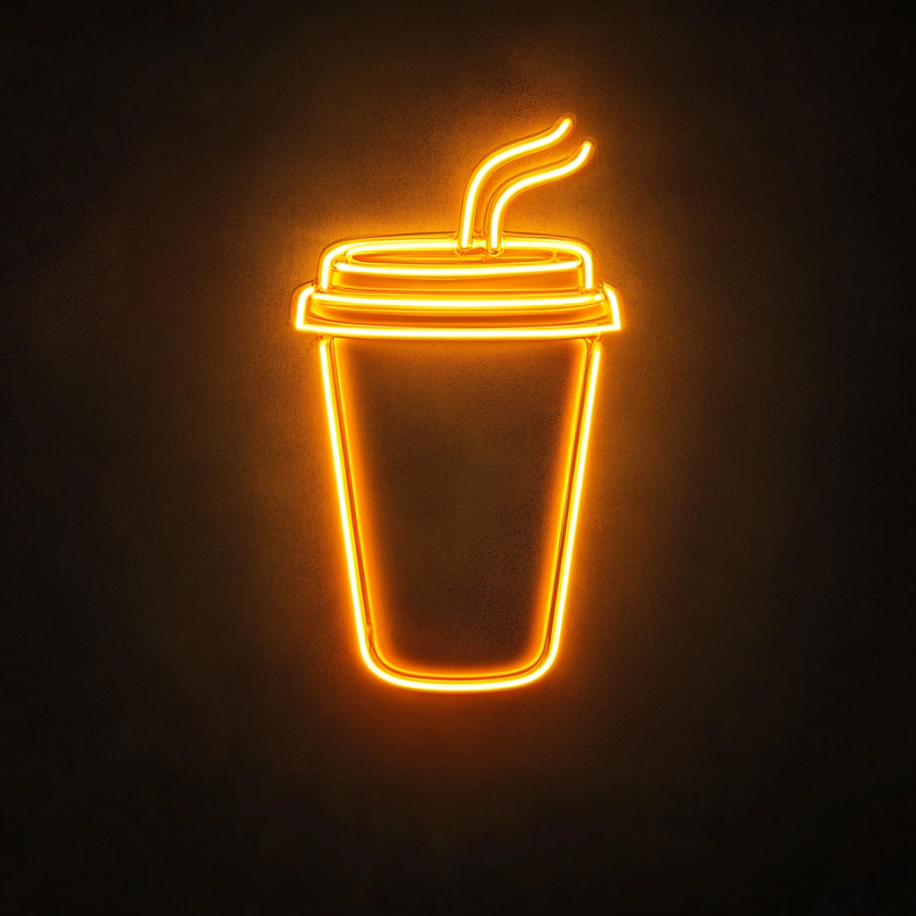 "Coffee To Go" - Yellow Neon Sign, 18 Inches