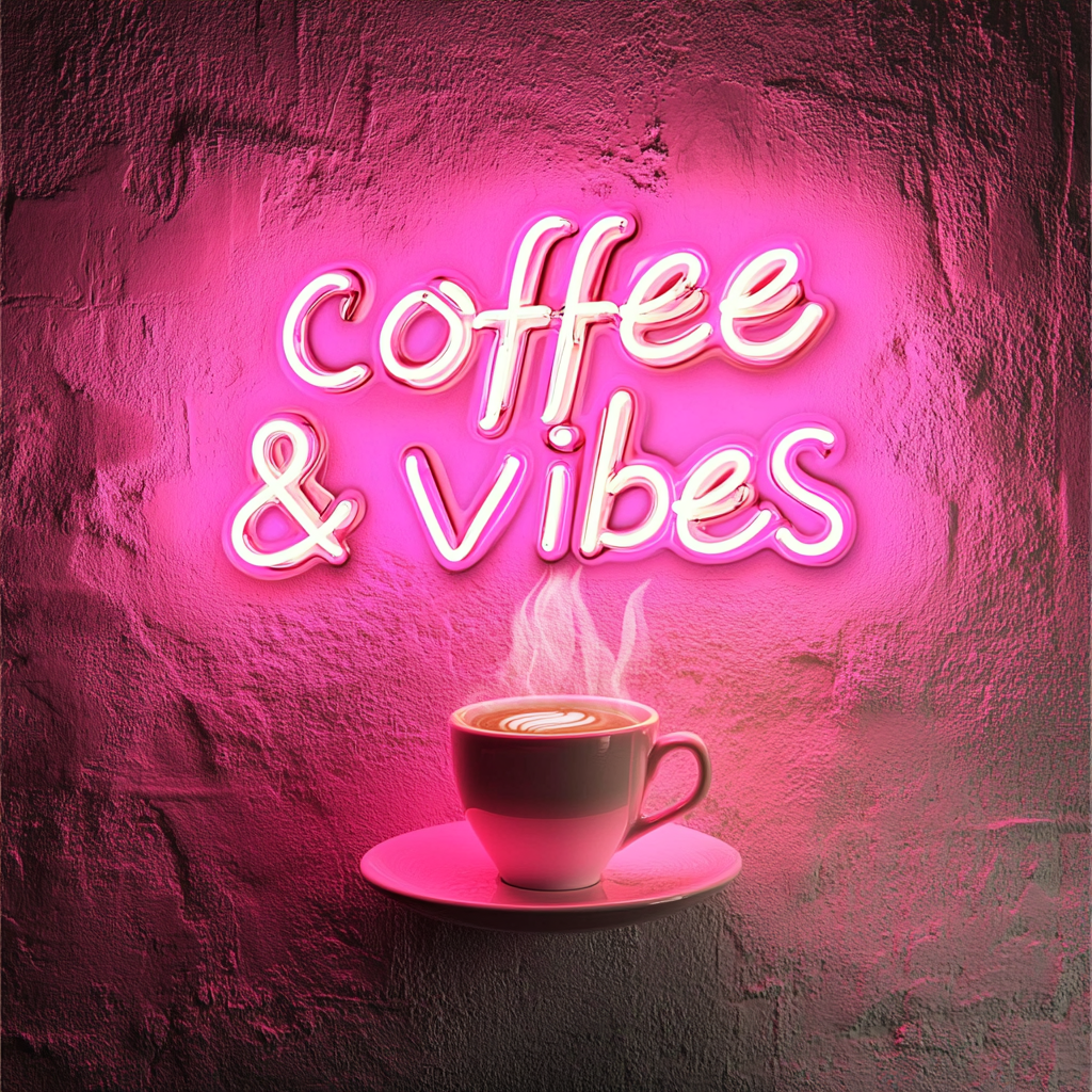 Coffee Vibes - Pink Neon Sign, 24 Inches