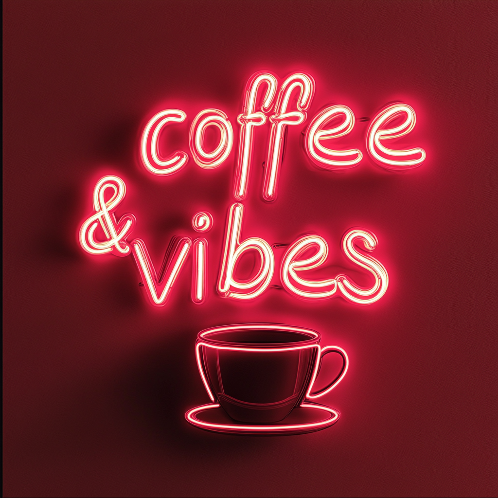 Coffee Vibes - Red Neon Sign, 24 Inches