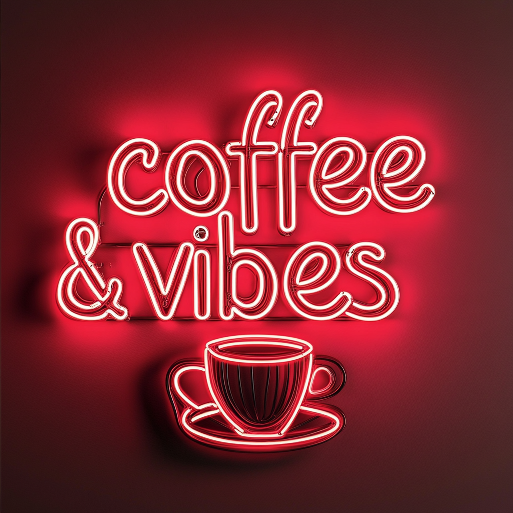 Coffee Vibes - Red Neon Sign, 24 Inches