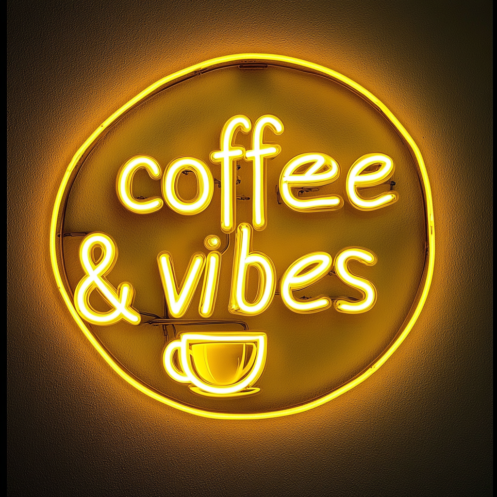 Coffee Vibes - Yellow Neon Sign, 24 Inches