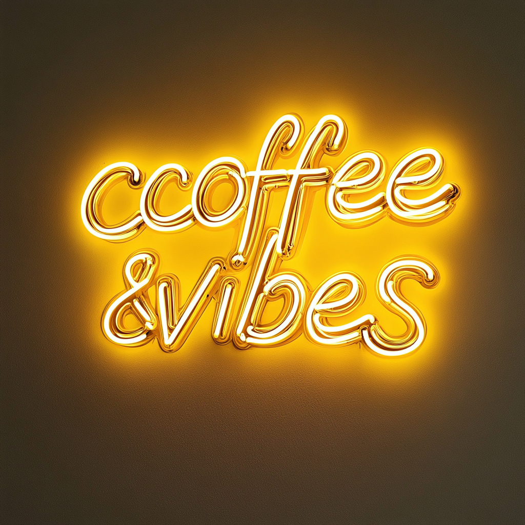 Coffee Vibes - Yellow Neon Sign, 24 Inches