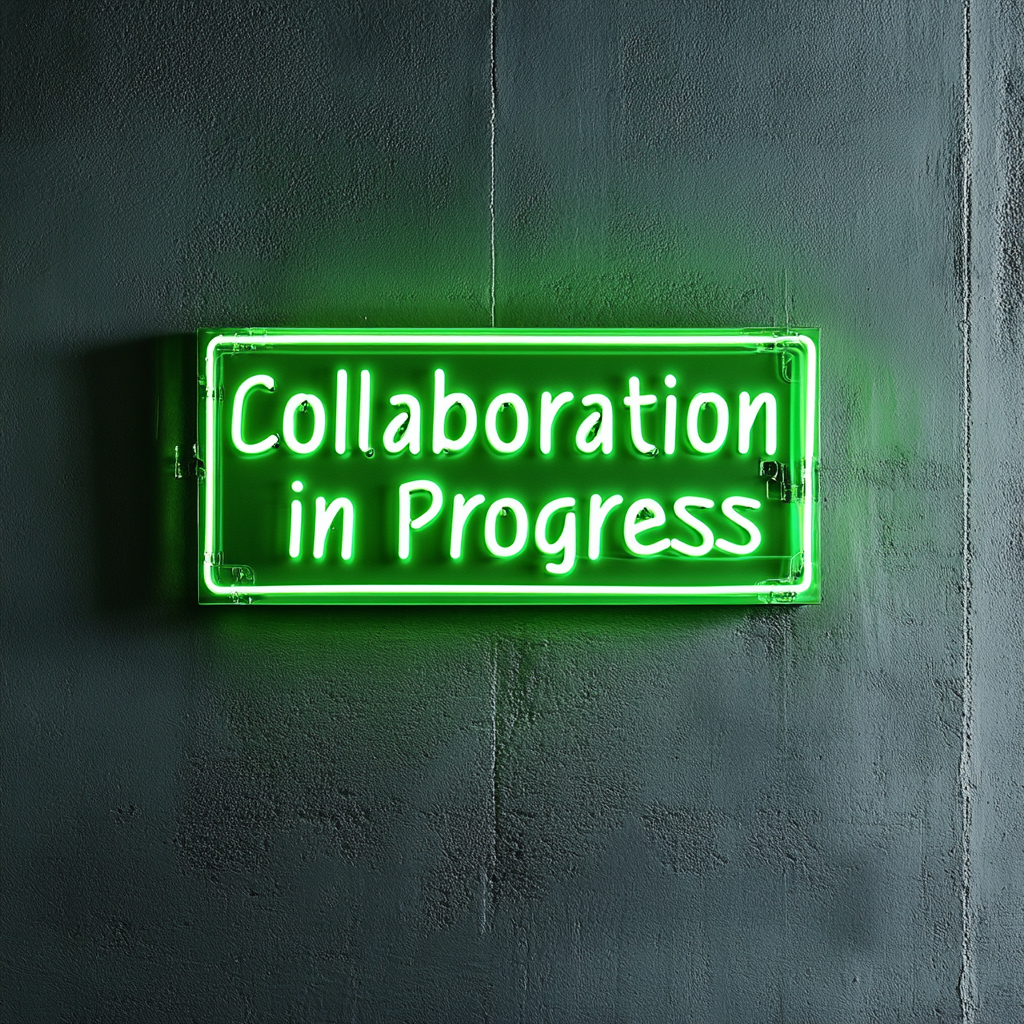 "Collaboration in Progress" - Green Neon Sign, 24 Inches