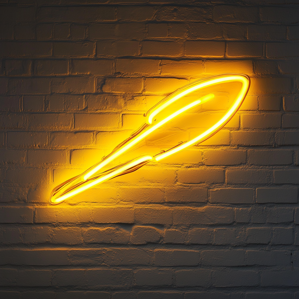 Comet - Yellow Neon Sign, 18 Inches