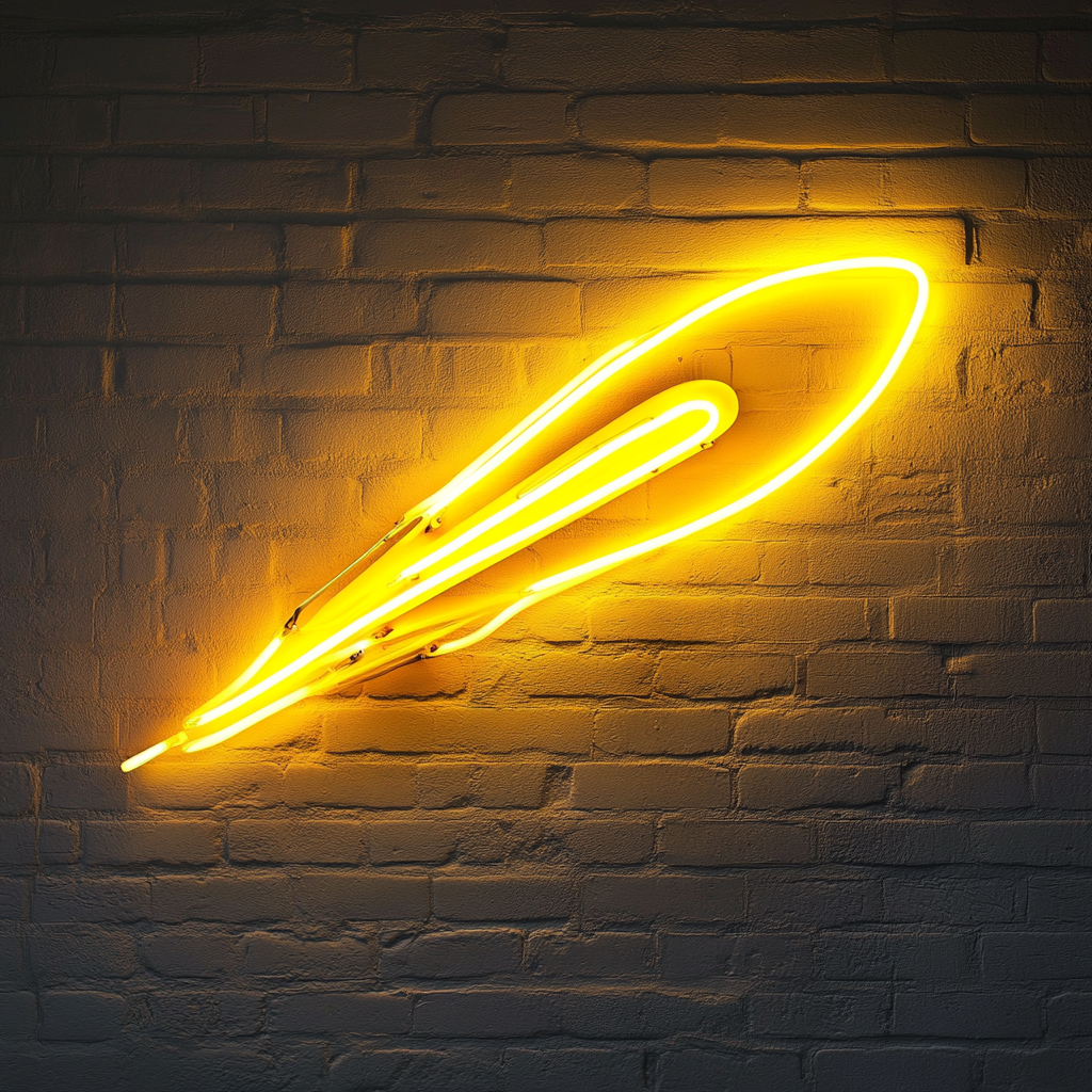 Comet - Yellow Neon Sign, 18 Inches