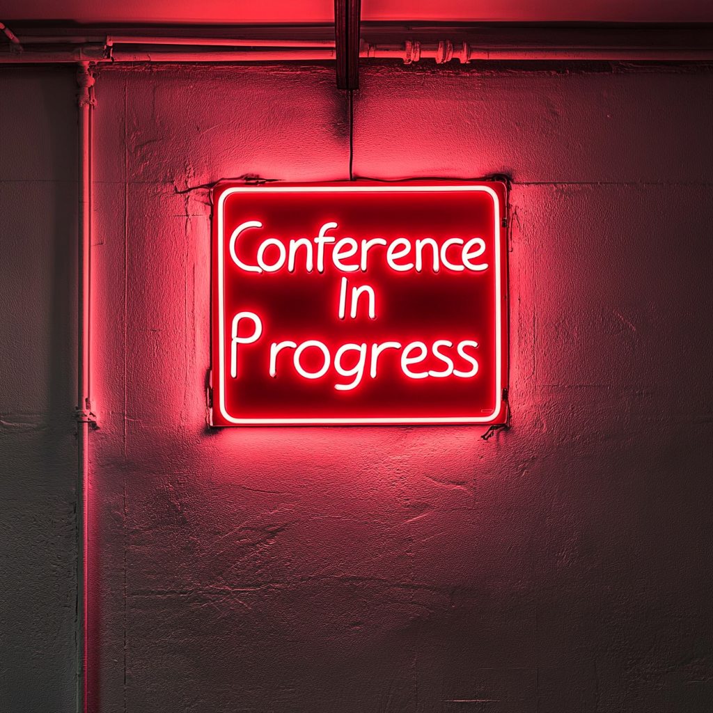 "Conference In Progress" - Red Neon Sign, 24 Inches