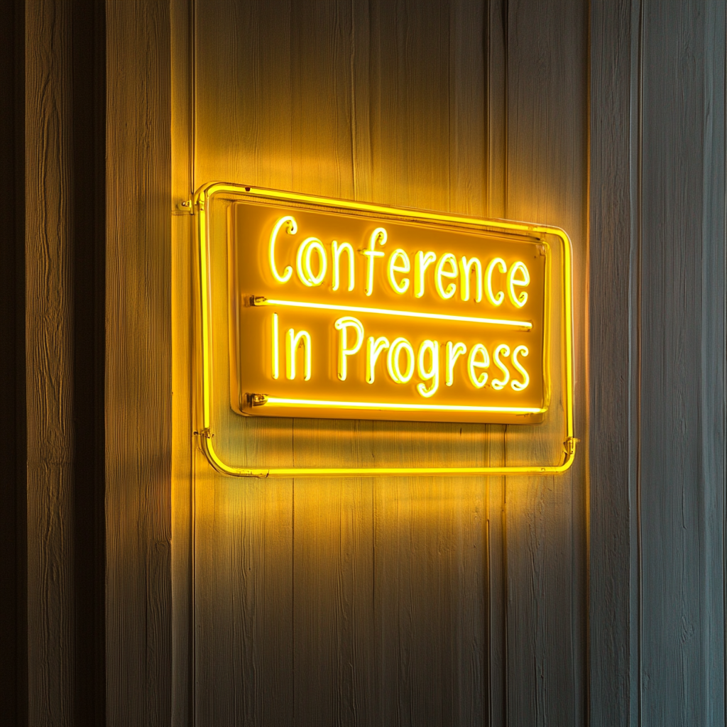 "Conference In Progress" - Yellow Neon Sign, 24 Inches