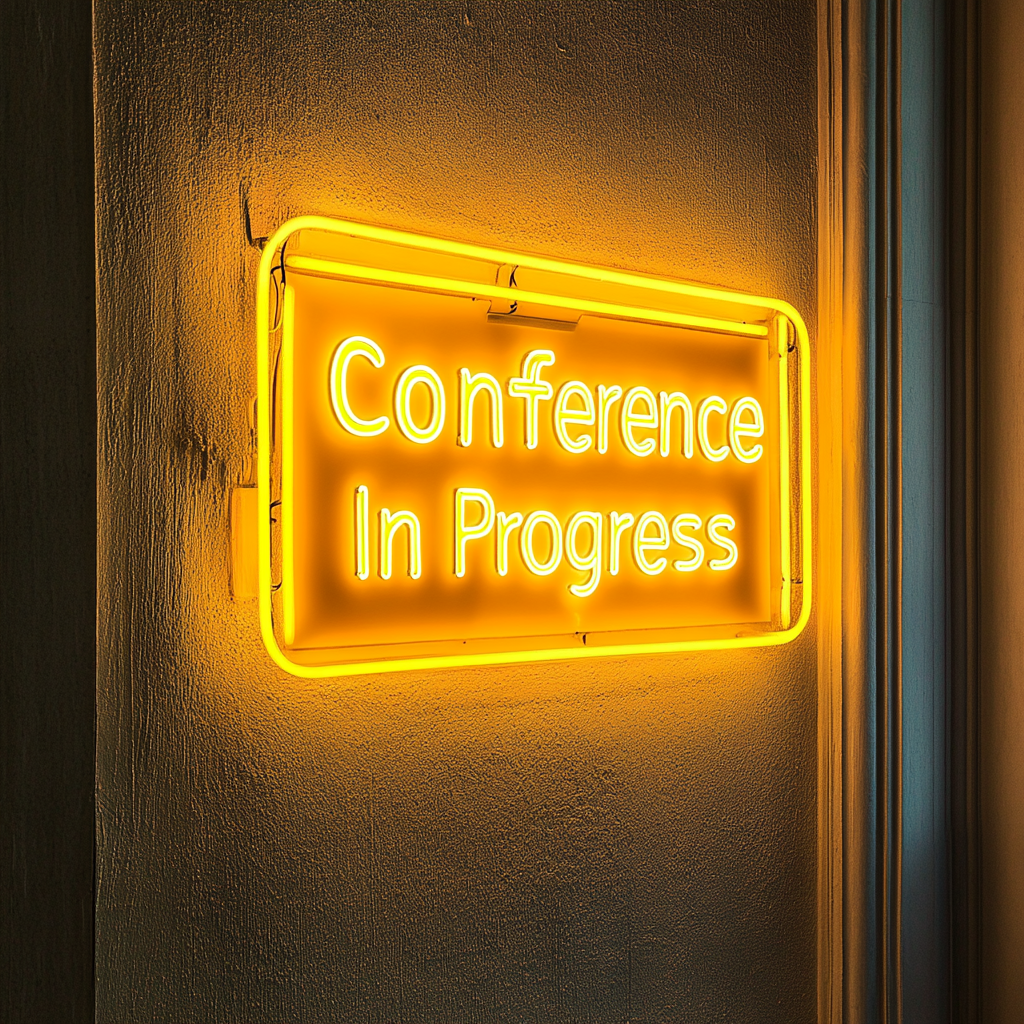 "Conference In Progress" - Yellow Neon Sign, 24 Inches