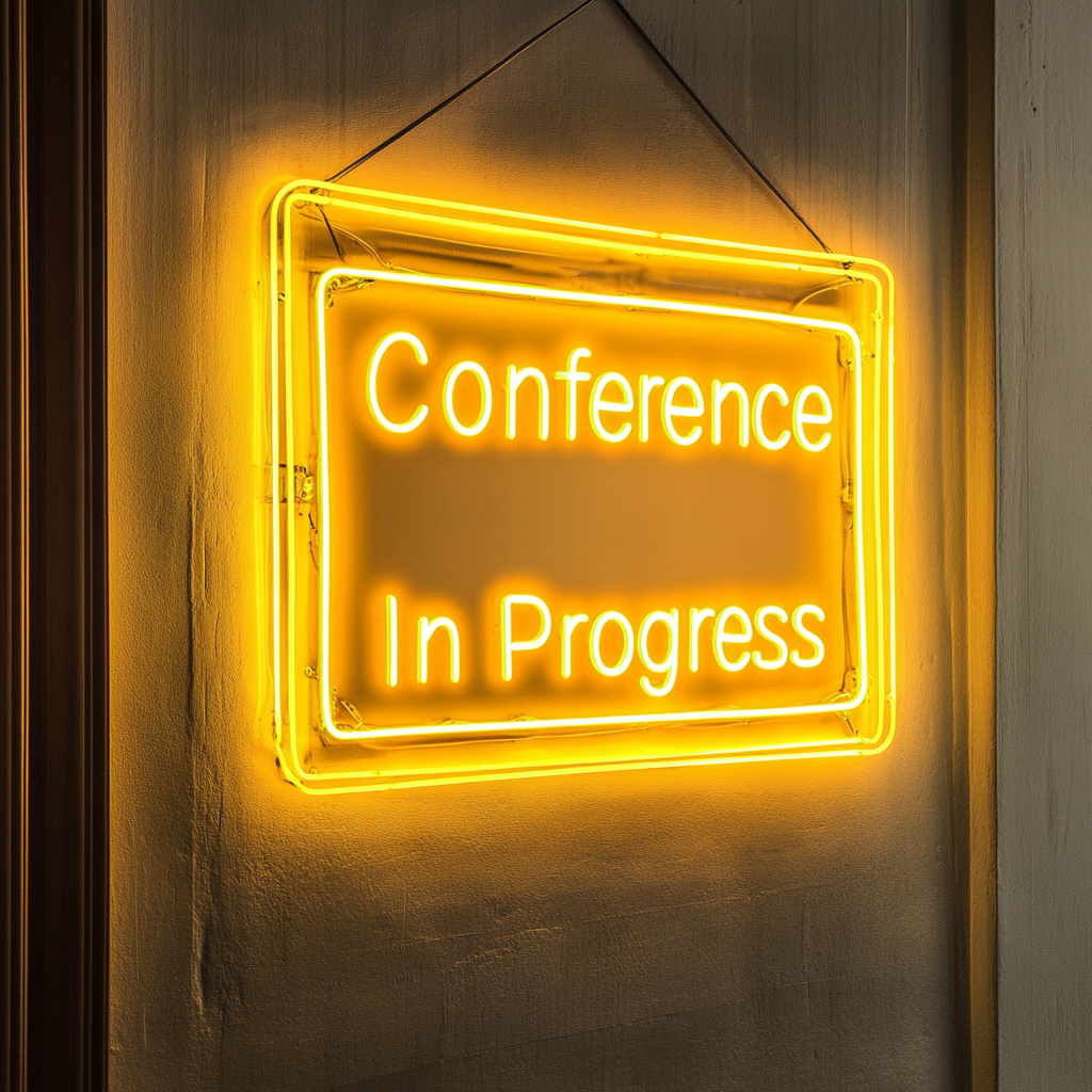 "Conference In Progress" - Yellow Neon Sign, 24 Inches
