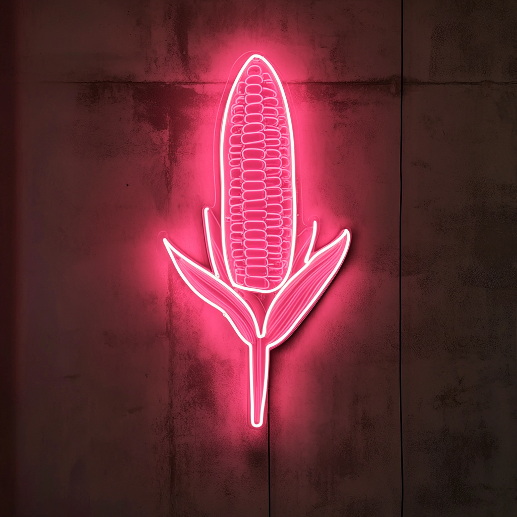 Corn on the Cob - Pink Neon Sign, 18 Inches