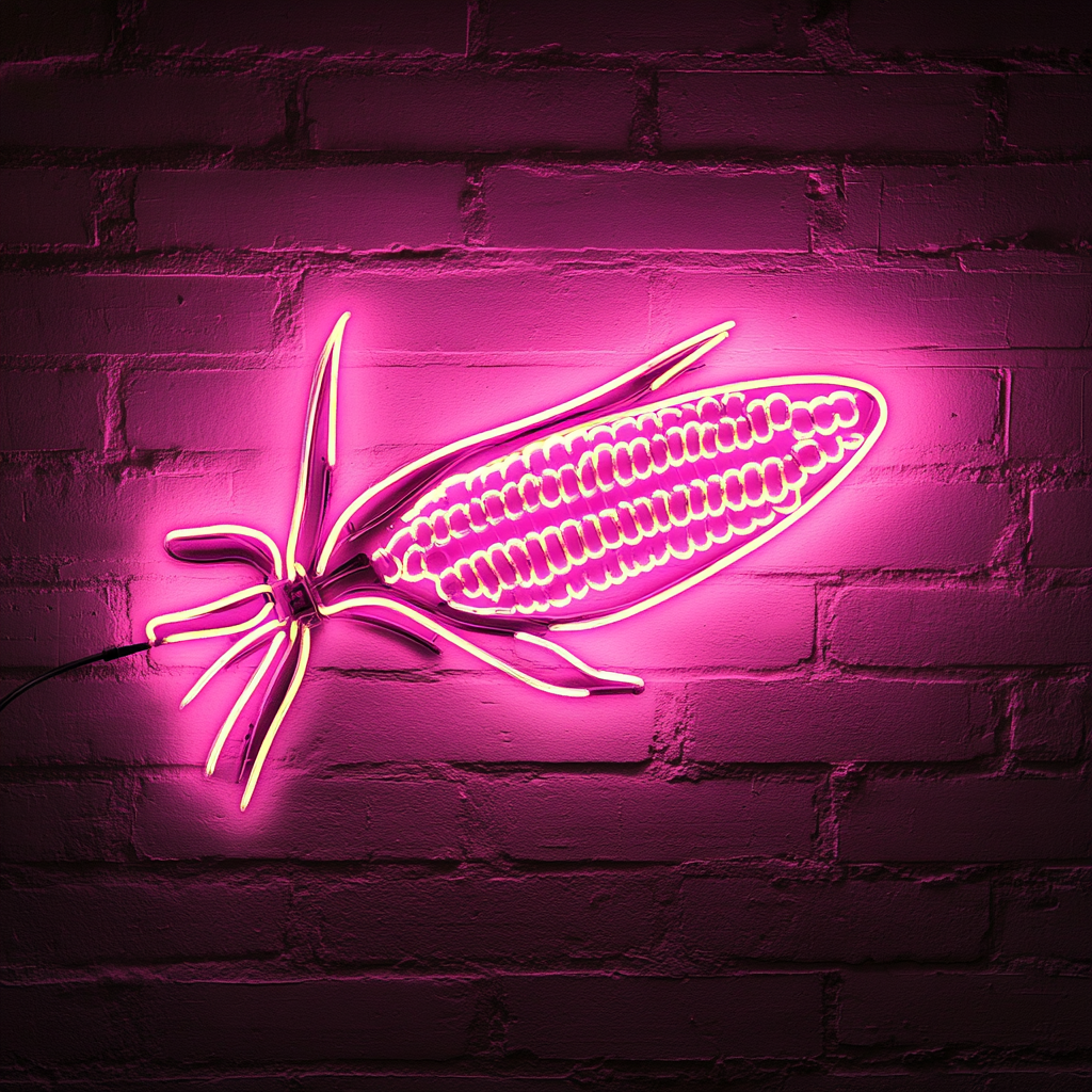 Corn on the Cob - Pink Neon Sign, 18 Inches