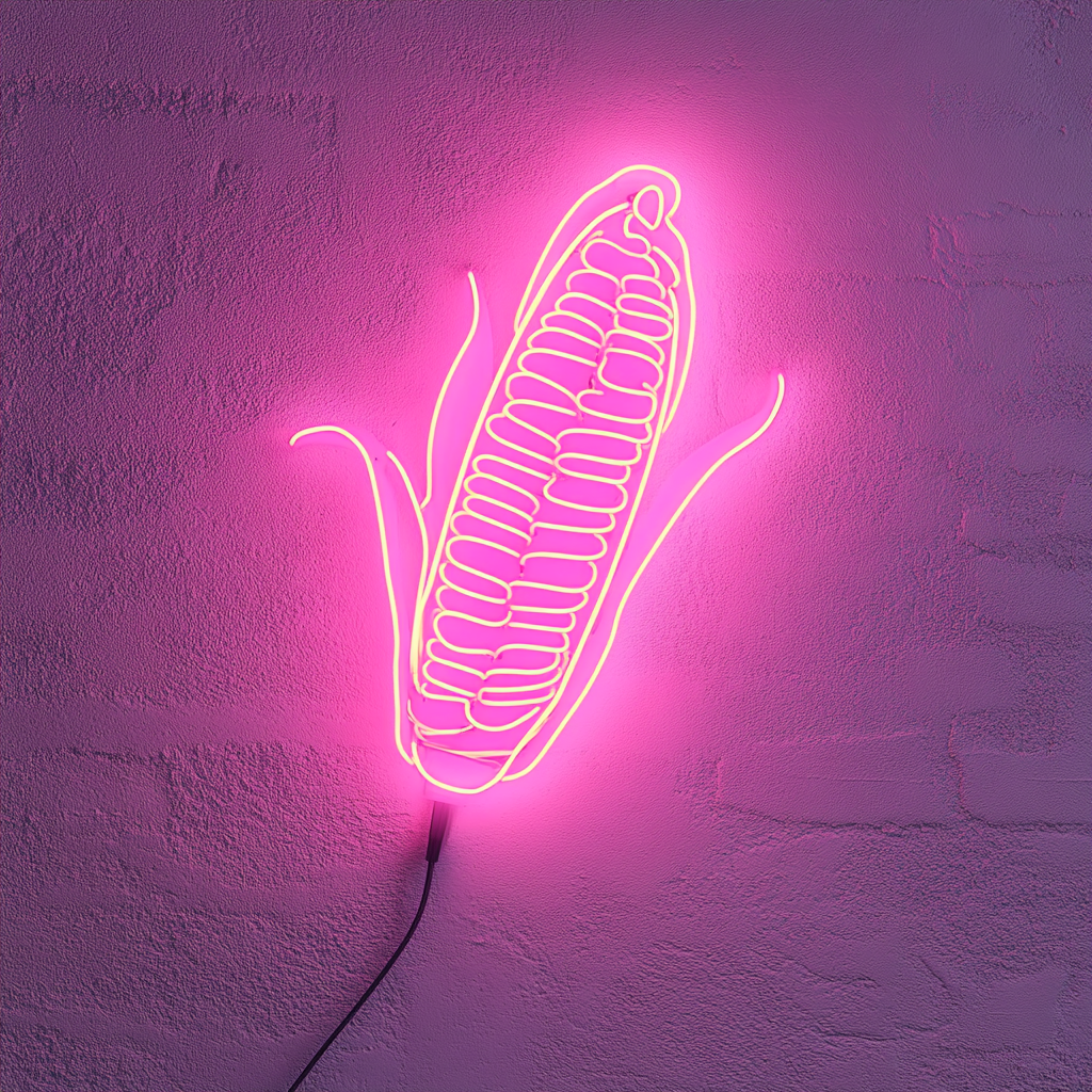 Corn on the Cob - Pink Neon Sign, 18 Inches