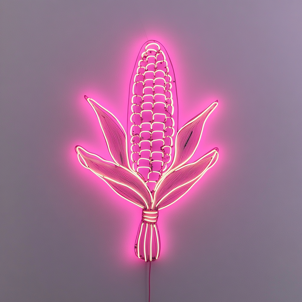 Corn on the Cob - Pink Neon Sign, 18 Inches