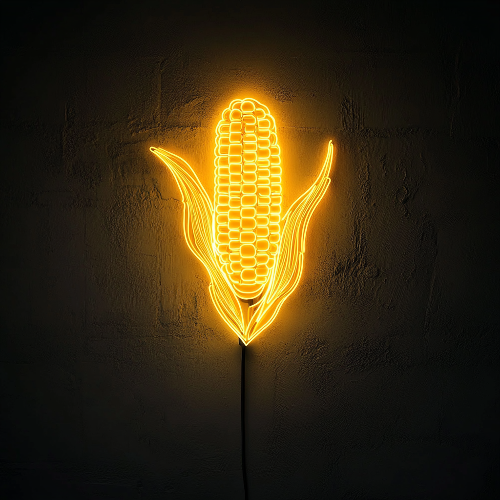 Corn on the Cob - Yellow Neon Sign, 18 Inches