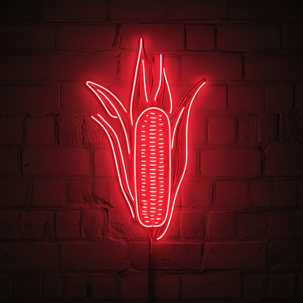 Corn on the Cob with Butter - Red Neon Sign, 24 Inches