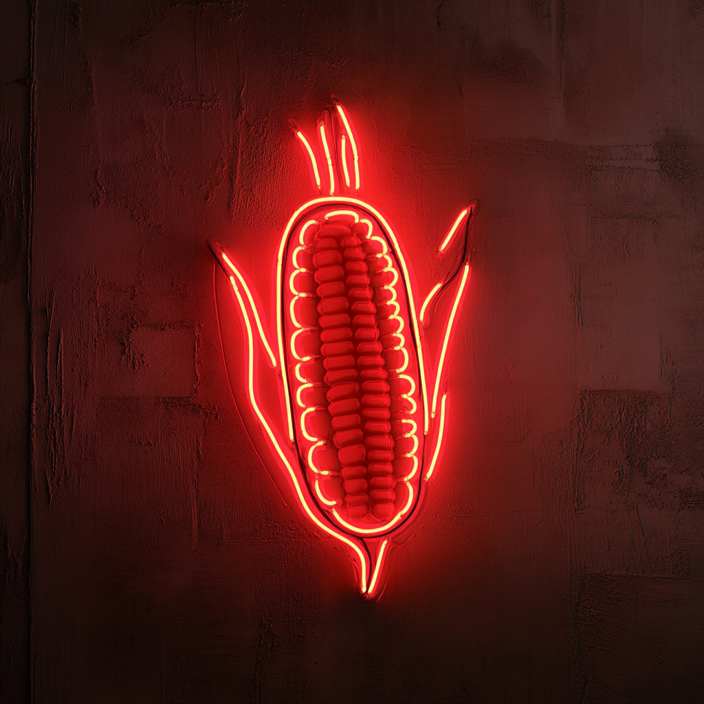 Corn on the Cob with Butter - Red Neon Sign, 24 Inches