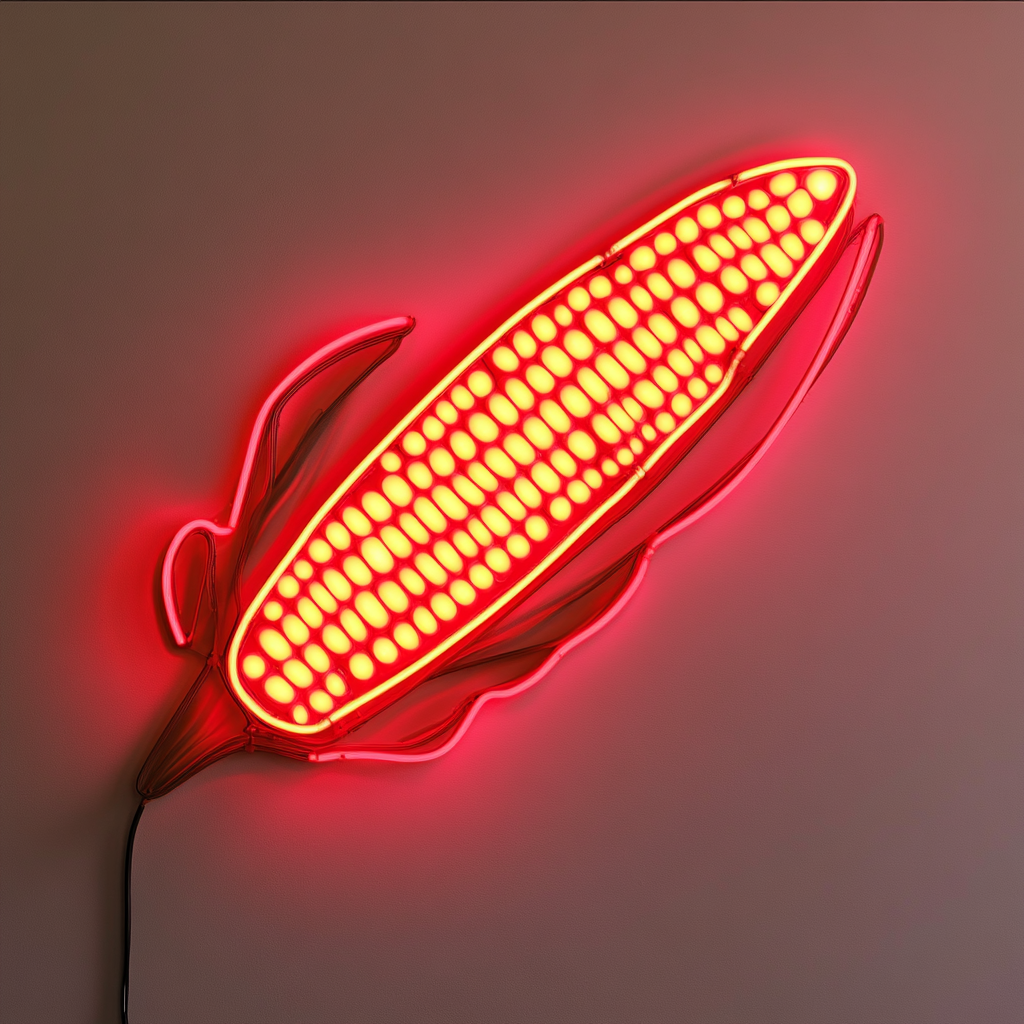 Corn on the Cob with Butter - Red Neon Sign, 18 Inches