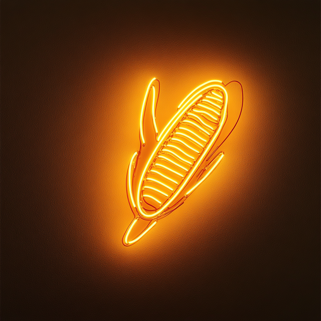 Corn on the Cob with Butter - Yellow Neon Sign, 18 Inches
