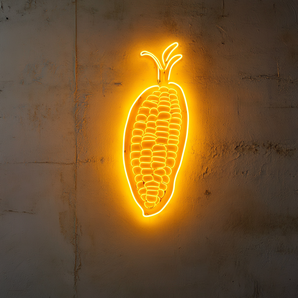 Corn on the Cob with Butter - Yellow Neon Sign, 18 Inches