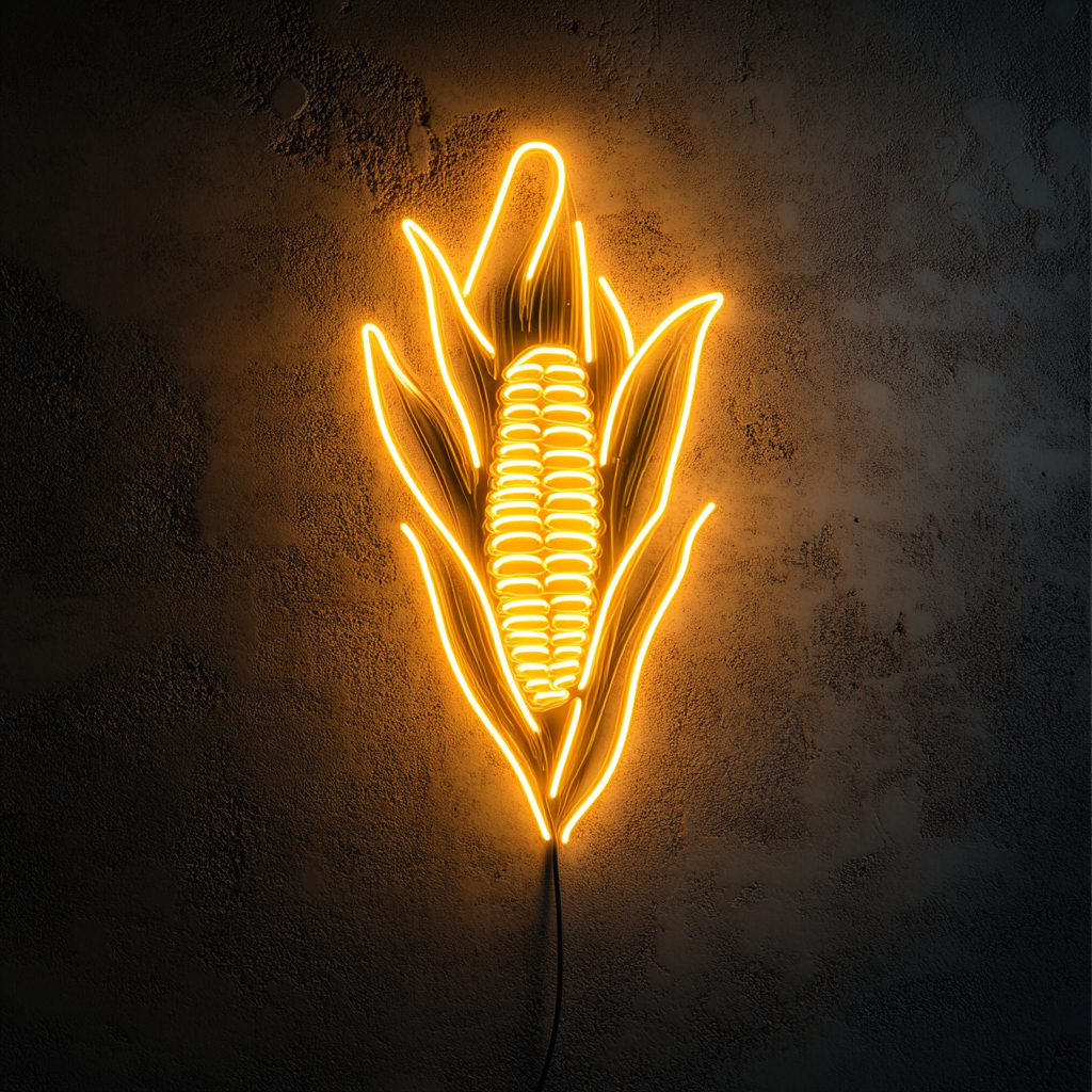 Corn on the Cob with Butter - Yellow Neon Sign, 18 Inches