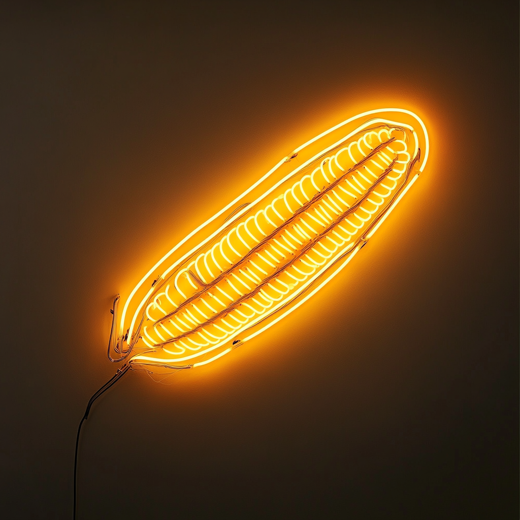 Corn on the Cob with Butter - Yellow Neon Sign, 18 Inches