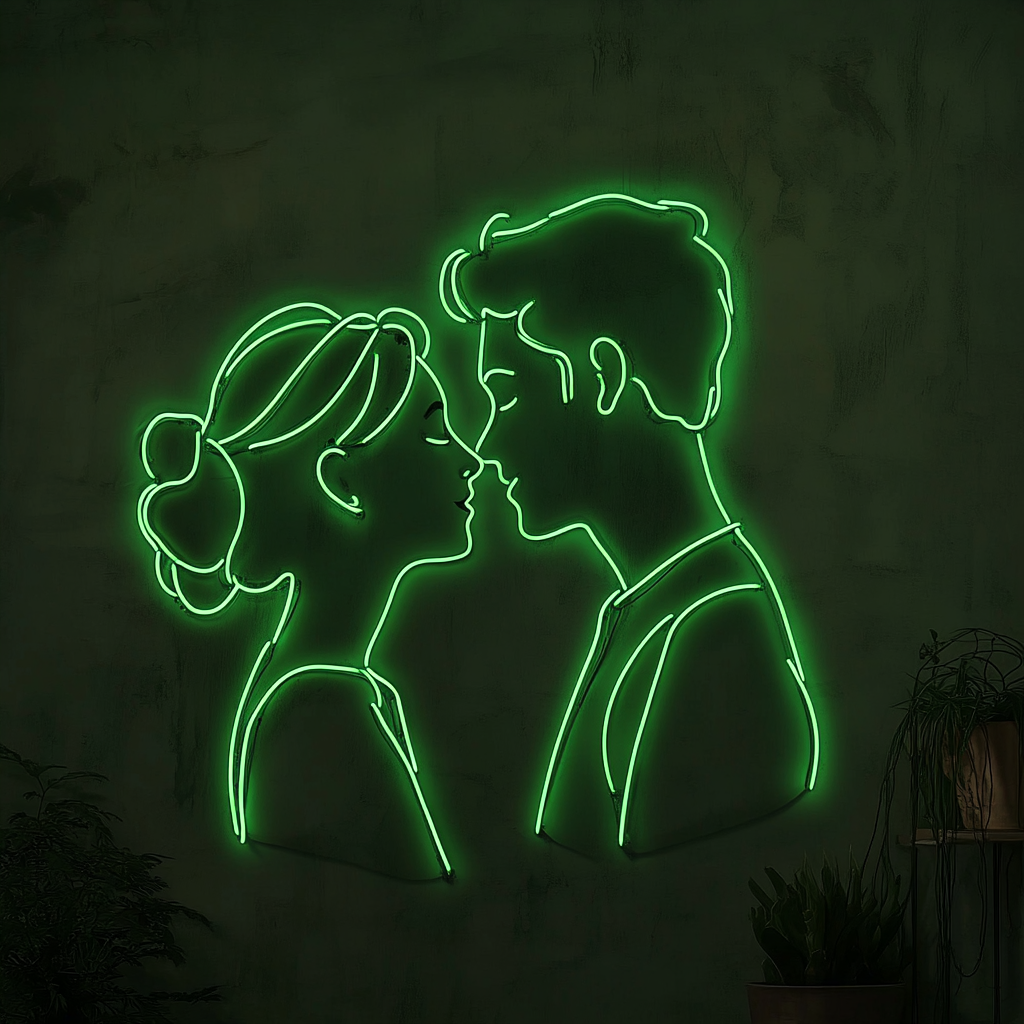 Couple - Green Neon Sign, 18 Inches