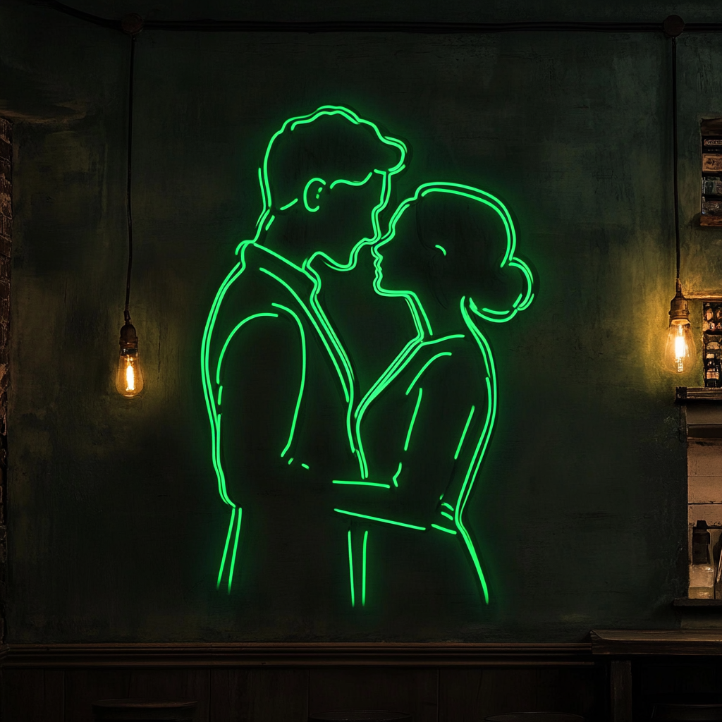 Couple - Green Neon Sign, 18 Inches